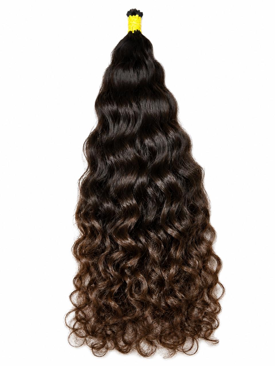 Mecha de cabelo brasileiro castanho cacheado da Creative Hair
