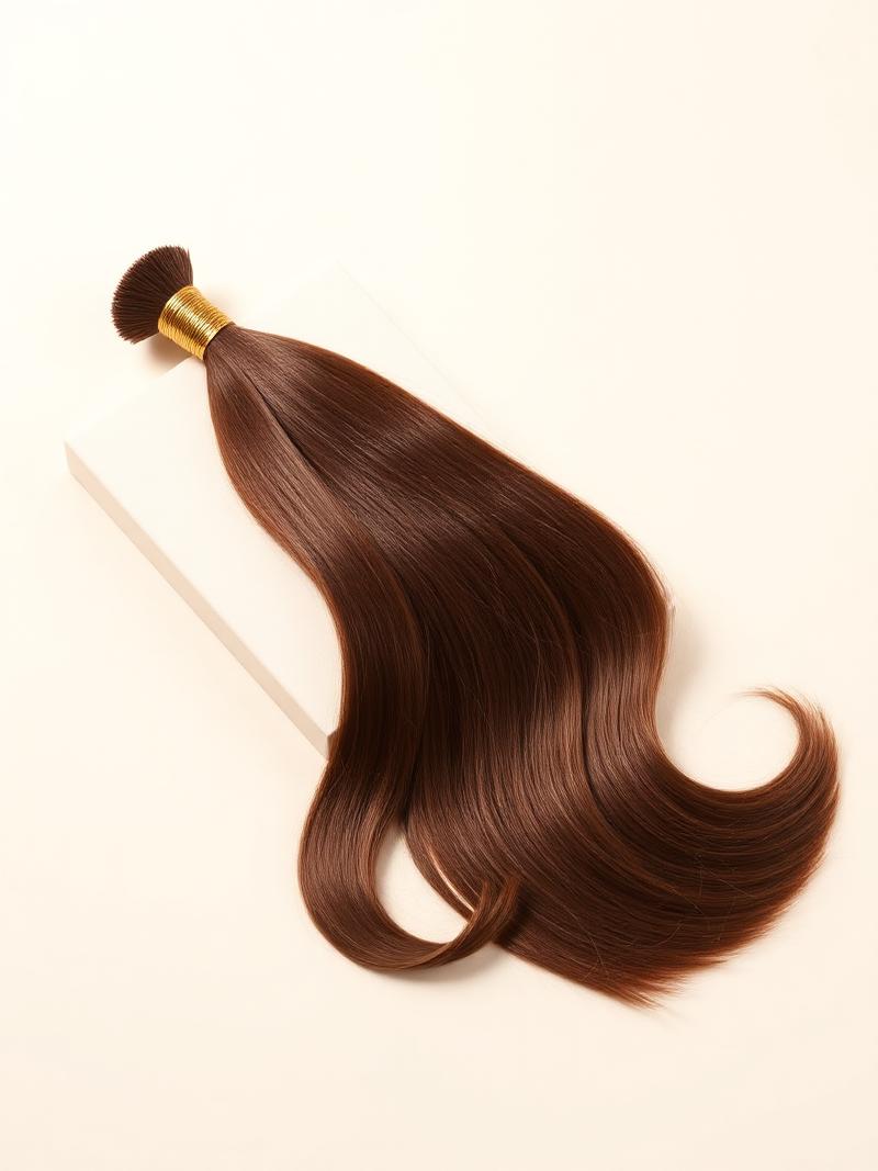 Mecha de cabelo brasileiro castanho liso premium da Creative Hair